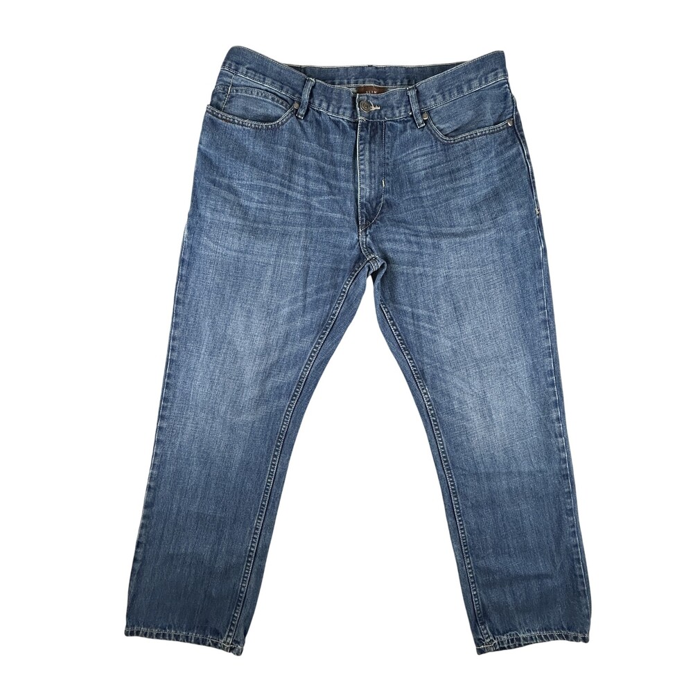 Slim Fit Jeans Mens 36x30 Blue Medium Wash Denim Straight Leg Classic Style